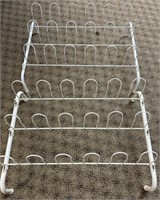 (2) White Metal Shoe Racks