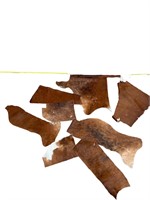 Scrap Remnants of Leather Cow Hide 8 pc