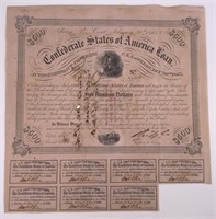 $500 Confederate Bond, one coupon was used,