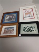 (4) Framed Animal Themed Pictures