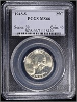 1948-S WASHINGTON QUARTER PCGS MS-66