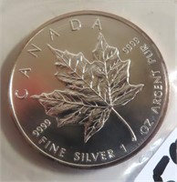 Sealed 1988 One Ounce .9999 Fine Silver Maple