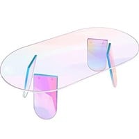 RAINBEAN Acrylic Coffee Table, Iridescent Glass E