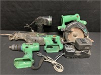 HITACHI 18 VOLT TOOL SET WITH ONE BATTERY AND