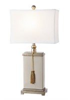 AMILIANA CREAM GLAZED 32-INCH H TASSEL LAMP BY