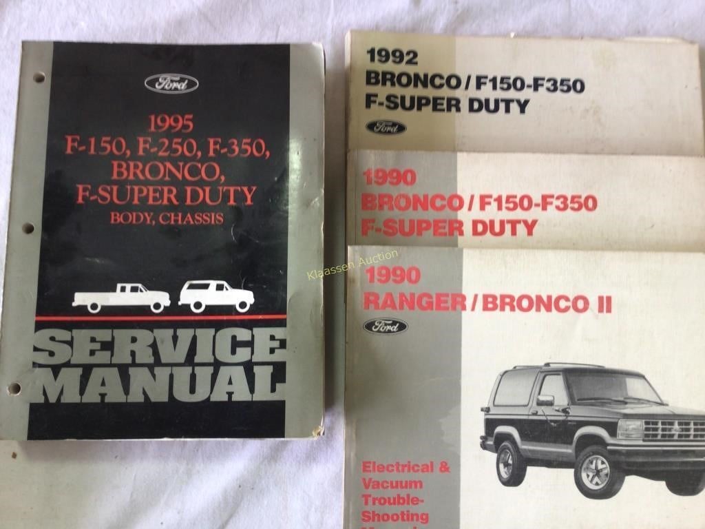 Vintage Ford F series and Bronco repair manuals