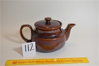 Stoneware Brown Teapot Made in USA - Chip on