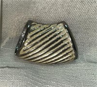 1980-90's Silver Tone & Enamel Stripe Pendant