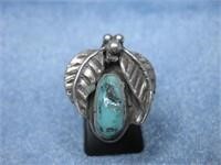 Vtg Sterling Silver & Turquoise SW Ring - Tested