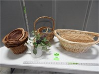 Baskets and a decorative watering can