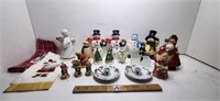 Assortment of Christmas Decor: Candle Holders,