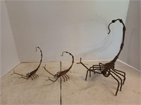 3 metal scorpion figurines
