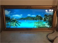 Lighted Beach Scene Framed Picture