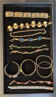 1 Tray Costume Jewelry Bracelets
