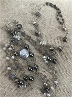 Sterling Silver Necklace with Pearls and