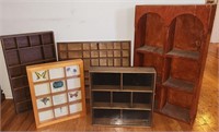 Shadow Box Wood Shelf Display Lot