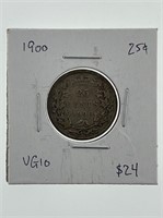 1900 Canada Silver 25 Cents