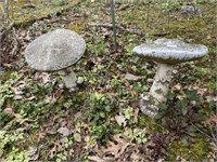 2 Cement Garden Mushrooms