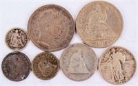 Coin Old Silver Type Coins 7 Pieces