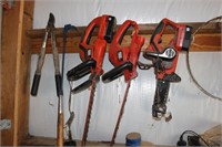 Misc Yard Tools on Wall