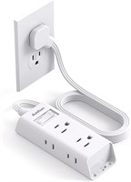 NEW $39 5FT Flat Extension Cord w/6 Outlets