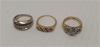 (3) 14K rings