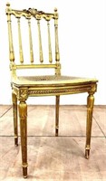 Antique Neo Classical Accent Chair W/ Cane Seat