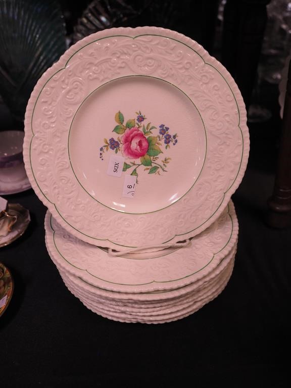 Eleven 9 1/4" Royal Cauldon plates, floral with