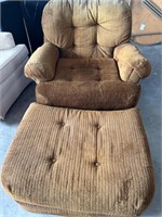 Brown Rocker with Matching Foot Stool