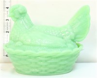 Jadeite rooster on nest