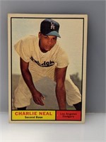 1961 Topps #423 0 Short Print Charley Neal Dodgers