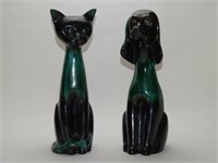 FIGURAL POTTERY CAT AND DOG