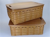 PAIR - LONGABERGER LARGE LIDDED BASKETS