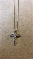 Sterling silver cross on chain