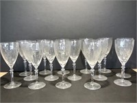 14 Embossed Wine Glasses