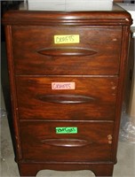 Stained Wooden Craft Cabinet w/ Crafting Supplies