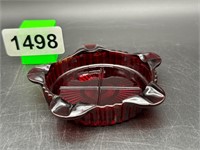 Vintage Rudy Red Glass Ashtray dish