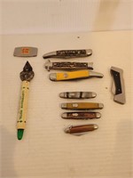 8 SMALLER KNIVES & BOTTLE OPENER
