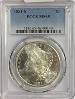 1881-S Morgan Silver Dollar MS-65