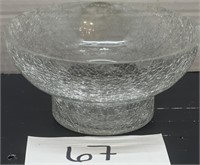 Vtg Crackle Glass Floater Bowl