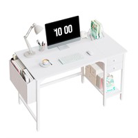 Lufeiya White Small Desk with Drawers - 40 Inch Co