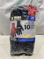 Holmes Workwear Large Work Gloves 10 Pairs