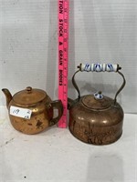 (2) Vintage Copper Tea Kettles