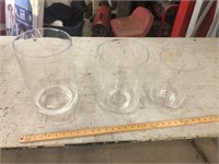 3 GLASS VASES