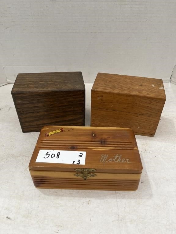 (3) Wood Boxes