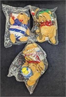 3 Sealed Winnie The Pooh Mini Bean Bag Dolls