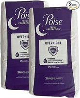 Poise Incontinence Overnight Pads 72 Count