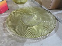 FEDERAL GLASS DIANA  AMBER SERVING PLATTER