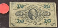 CIVIL WAR ERA 10-CENT FRACTIONAL CURRENCY NOTE
