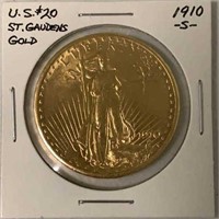 1910-S  U.S. St. Gaudens Gold Coin